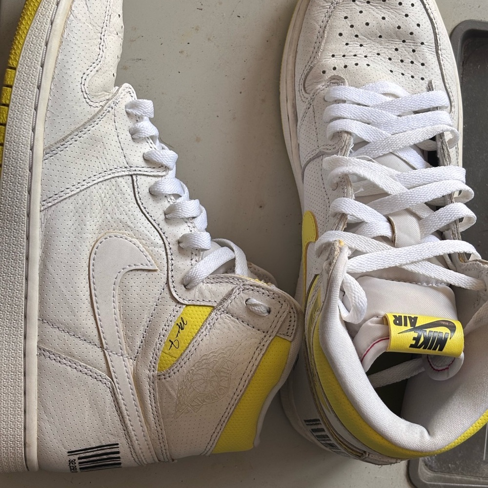 Nike White and Yellow Athletic Shoes